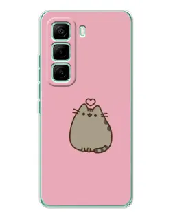 Чехол для Infinix Hot 60 Pro с картинкой «Pusheen сердце»