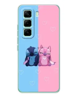 Чехол для Infinix Hot 60 Pro с картинкой «Stitch и Angel Love»