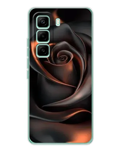 Чехол для Infinix Hot 60 Pro с картинкой «Шелковая черная роза»