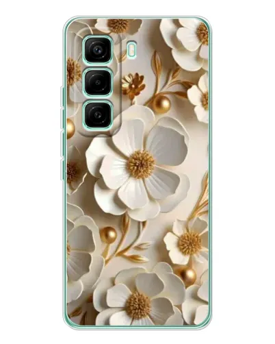Чехол для Infinix Hot 60 Pro с картинкой «Белие бумажние  цвети»
