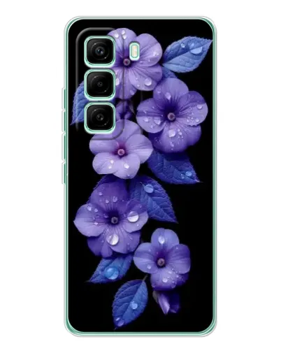 Чехол для Infinix Hot 60 Pro с картинкой «Фиолетовые цветы с росою»