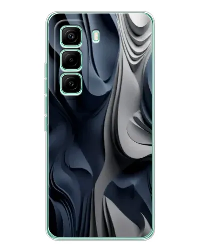 Чехол для Infinix Hot 60 Pro с картинкой «Объемные синие складки»