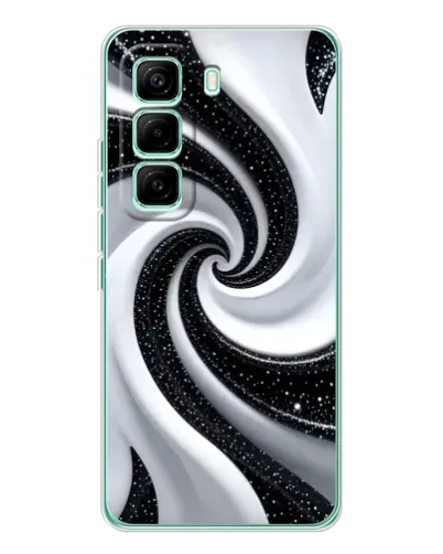 Чехол для Infinix Hot 60 Pro с картинкой «Черно-белая спираль»