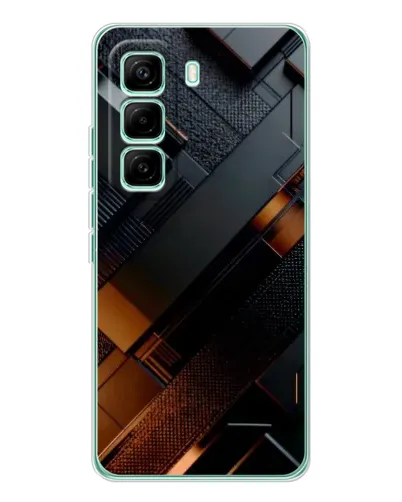 Чехол для Infinix Hot 60 Pro с картинкой «Черные геометрические блоки»