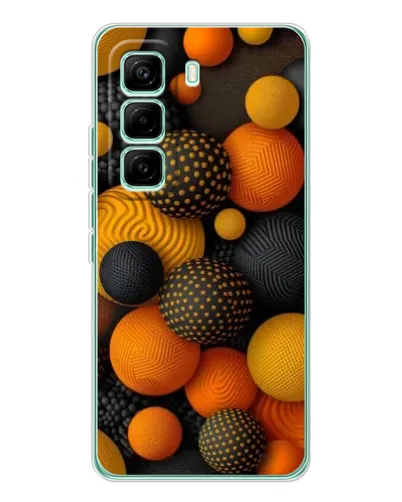 Чехол для Infinix Hot 60 Pro с картинкой «Объемные оранжевые сферы»