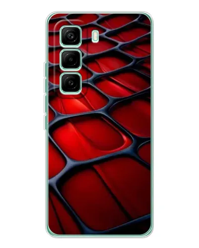 Чехол для Infinix Hot 60 Pro с картинкой «Красная глянцевая сетка»