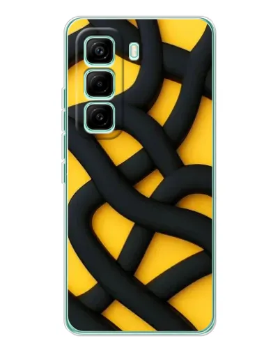 Чехол для Infinix Hot 60 Pro с картинкой «Черное желтое переплетение»