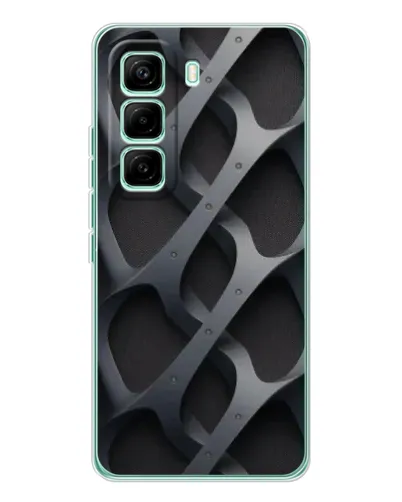 Чехол для Infinix Hot 60 Pro с картинкой «Объемное серое плетение»