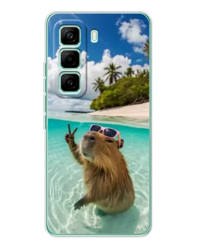 Чехол для Infinix Hot 60 Pro с картинкой «Капибара на море» Чехол для Infinix Hot 60 Pro с картинкой «Капибара на море»