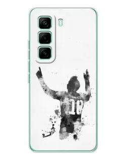 Чехол для Infinix Hot 60 Pro с картинкой «Черно-белый силуэт Месси» Чехол для Infinix Hot 60 Pro с картинкой «Черно-белый силуэт Месси»