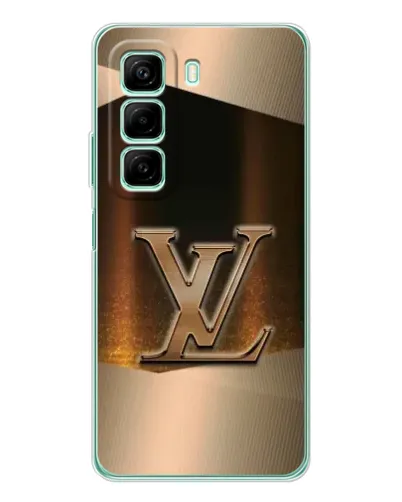 Чехол для Infinix Hot 60 с картинкой «LV — золотое сияние»