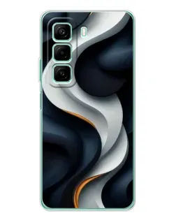 Чехол для Infinix Hot 60 с картинкой «Объемные черно-белые ленты» Чехол для Infinix Hot 60 с картинкой «Объемные черно-белые ленты»