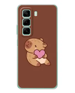 Чехол для Infinix Hot 60 с картинкой «Капибара с сердцем»