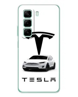 Чехол для Infinix Hot 60i с картинкой «Tesla White Style»