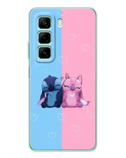 Чехол для Infinix Hot 60i с картинкой «Stitch и Angel Love»
