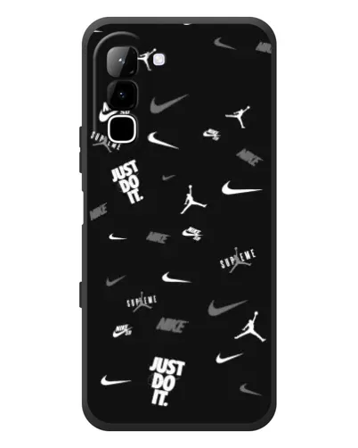 Чехол для Infinix Hot 70 с картинкой «Nike Black Pattern»