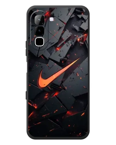 Чехол для Infinix Hot 70 с картинкой «Nike — эффект разломов»