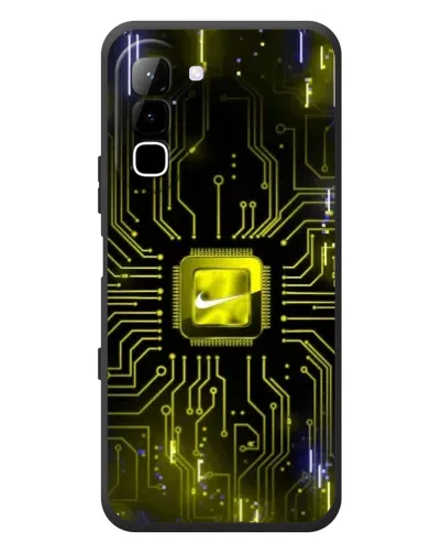 Чехол для Infinix Hot 70 с картинкой «Nike — золотая искра»