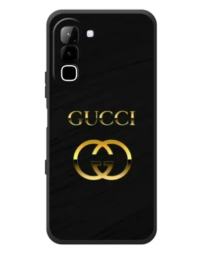 Чехол для Infinix Hot 70 с картинкой «Золотой логотип Gucci»