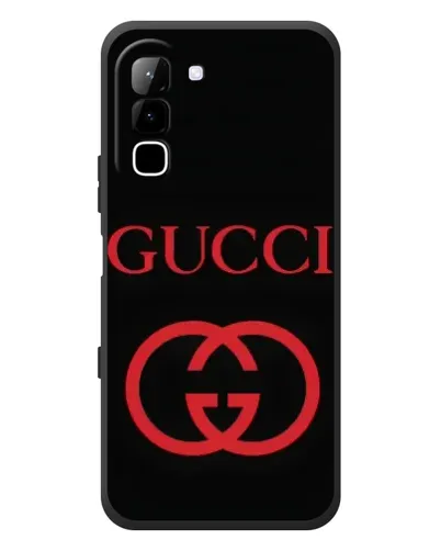 Чехол для Infinix Hot 70 с картинкой «Gucci — красный логотип»