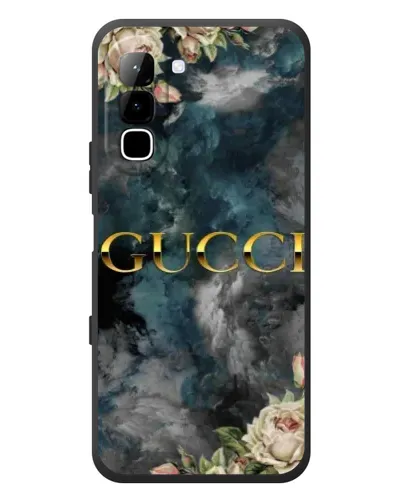 Чехол для Infinix Hot 70 с картинкой «Абстрактные цветы Gucci»