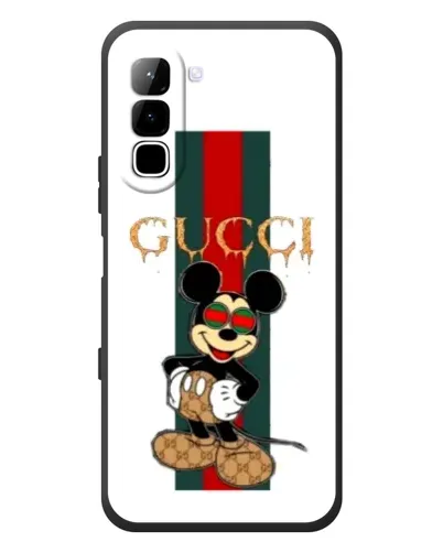 Чехол для Infinix Hot 70 с картинкой «Микки Маус Gucci — полосы»