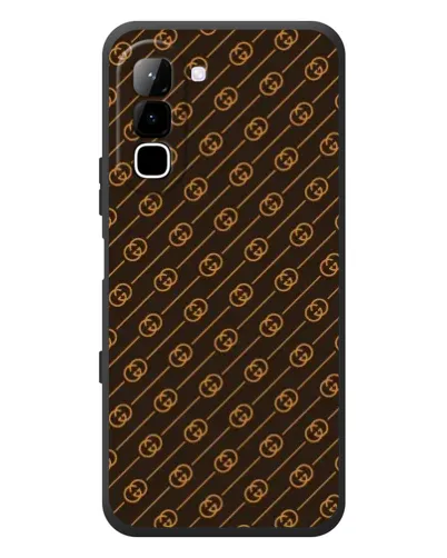 Чехол для Infinix Hot 70 с картинкой «Gucci — золотые диагонали»