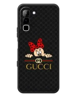 Чехол для Infinix Hot 70 с картинкой «Минни Маус Gucci — черный»