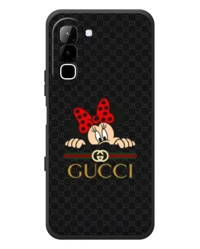 Чехол для Infinix Hot 70 с картинкой «Минни Маус Gucci — черный»