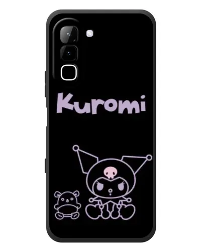 Чехол для Infinix Hot 70 с картинкой «Kuromi — черный минимализм»