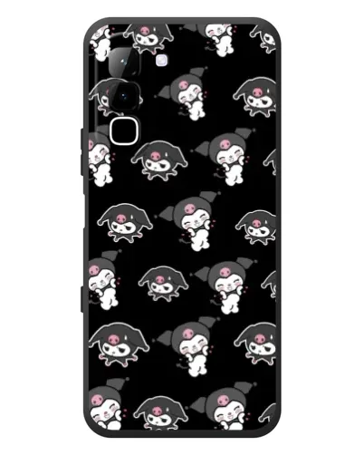 Чехол для Infinix Hot 70 с картинкой «Черный паттерн Kuromi»