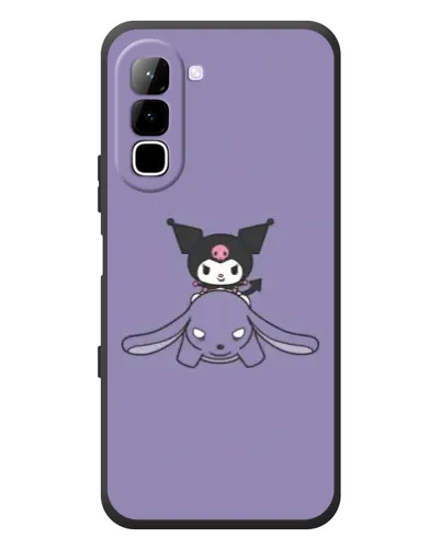 Чехол для Infinix Hot 70 с картинкой «Kuromi на лиловом фоне»