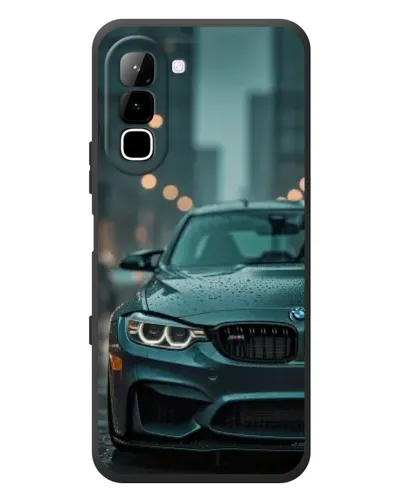 Чехол для Infinix Hot 70 с картинкой «BMW в огнях города»