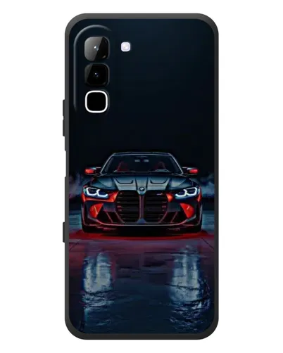 Чехол для Infinix Hot 70 с картинкой «BMW на мокрой дороге»
