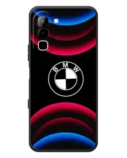 Чехол для Infinix Hot 70 с картинкой «Логотип BMW и неоновые дуги»