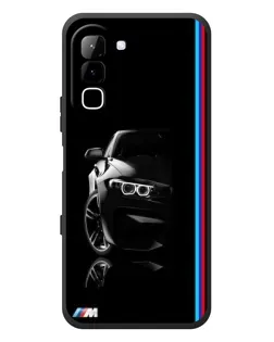 Чехол для Infinix Hot 70 с картинкой «Силуэт BMW в темноте»