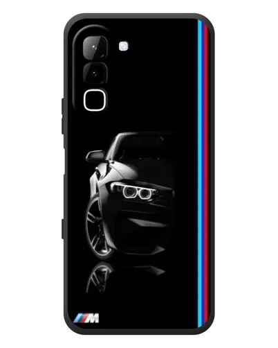Чехол для Infinix Hot 70 с картинкой «Силуэт BMW в темноте»