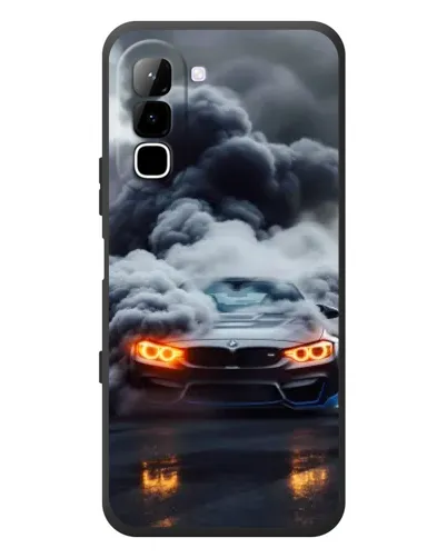 Чехол для Infinix Hot 70 с картинкой «BMW в дыму»
