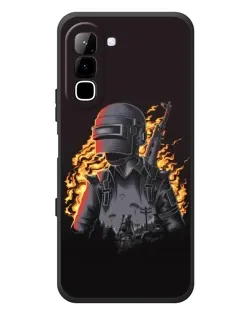 Чехол для Infinix Hot 70 с картинкой «PUBG — огненный силуэт»