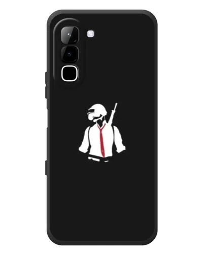 Чехол для Infinix Hot 70 с картинкой «PUBG — силуэт воина»