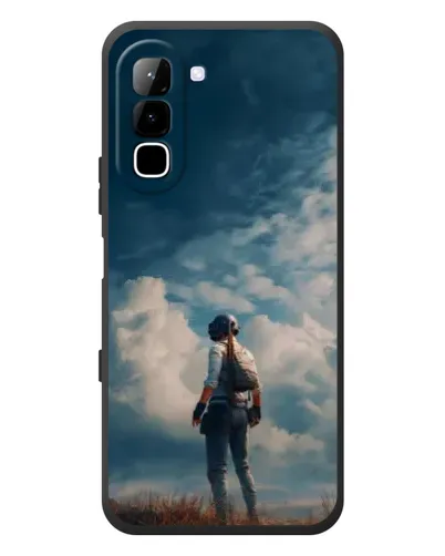 Чехол для Infinix Hot 70 с картинкой «Герой PUBG на скале»