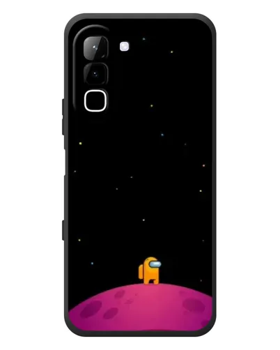 Чехол для Infinix Hot 70 с картинкой «Одинокий герой на планете»