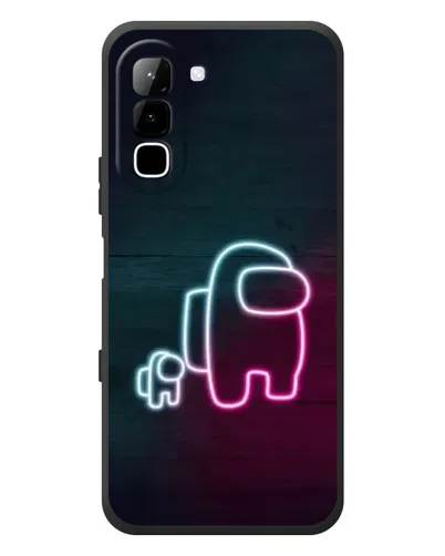 Чехол для Infinix Hot 70 с картинкой «Among Us неон-арт»
