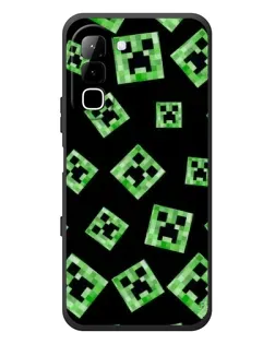 Чехол для Infinix Hot 70 с картинкой «Паттерн с криперами»