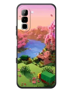 Чехол для Infinix Hot 70 с картинкой «Розовое дерево Minecraft»
