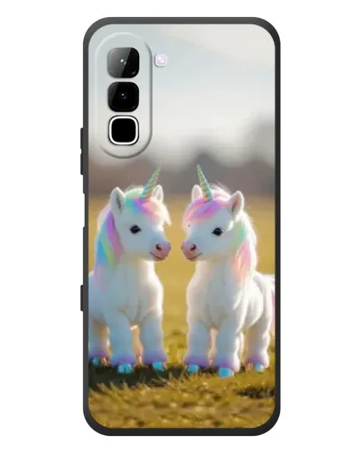 Чехол для Infinix Hot 70 с картинкой «Пара единорогов»