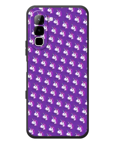 Чехол для Infinix Hot 70 с картинкой «Единороги на фиолетовом»