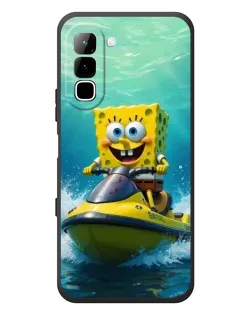 Чехол для Infinix Hot 70 с картинкой «Спанч Боб на гидроцикле»
