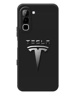 Чехол для Infinix Hot 70 с картинкой «Стальной логотип Tesla»