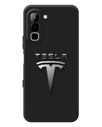 Чехол для Infinix Hot 70 с картинкой «Стальной логотип Tesla»